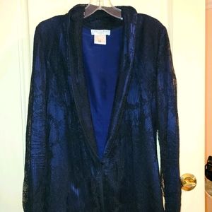 3 piece Christian Dior navy blue lace set